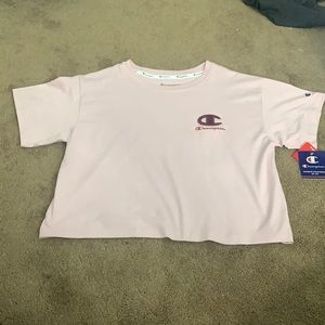 Pink Champion cropped shirt